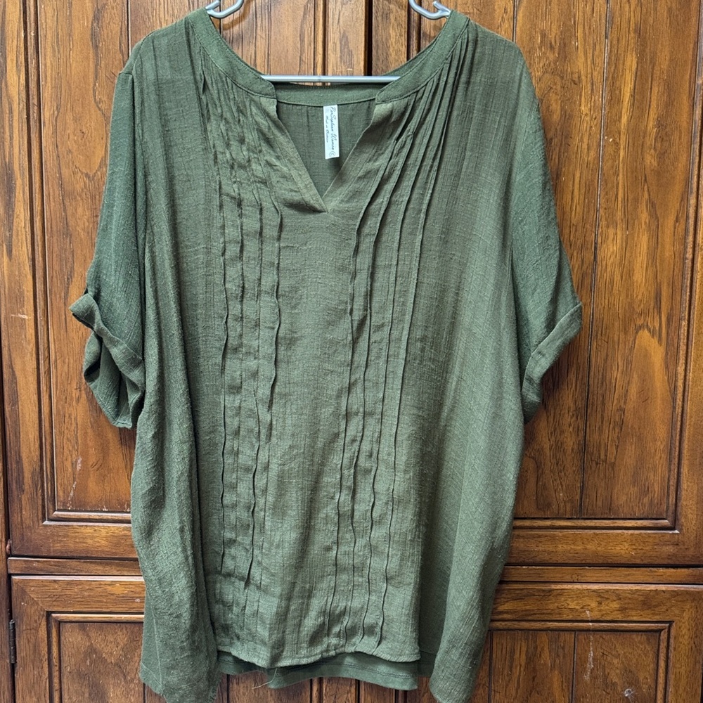 Perseption Olive Green Blouse